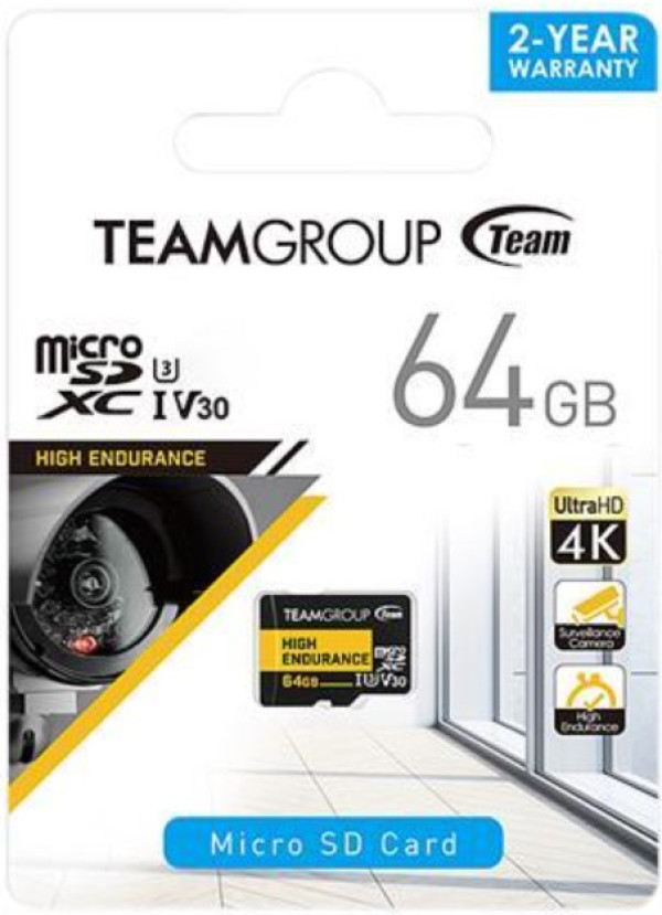 TeamGroup 64GB microSDXC za video nadzor (High Endurance, V30)